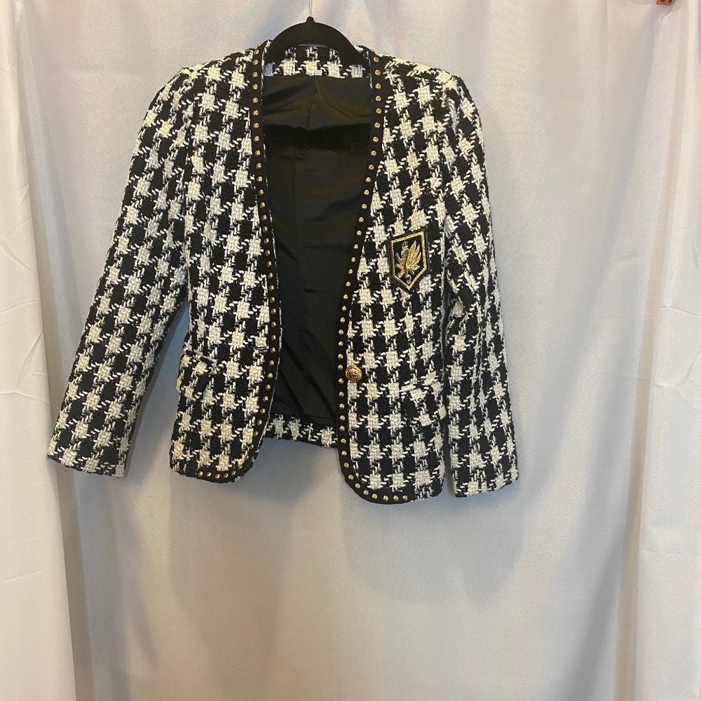 Black/White Houndstooth Jacket
